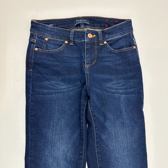 Talbots Ankle Women's size 2P Dark Wash Blue Denim jeans - Picture 2 of 5